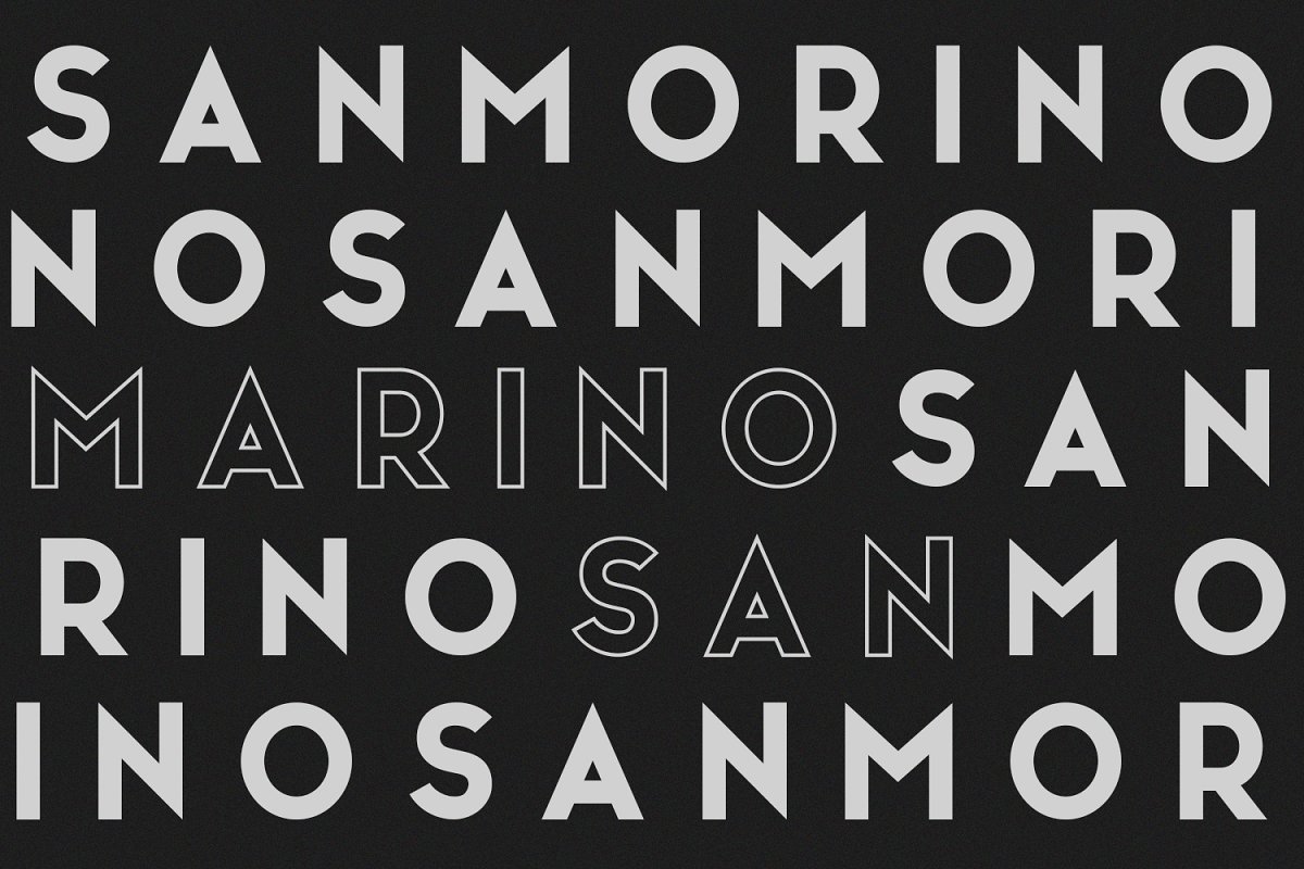 Ejemplo de fuente San Marino Outline Italic